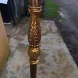 Floor lamp gilded bronze base lampshade fabrics