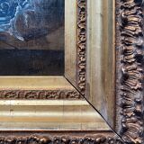 Hsp painting "still life with wild flowers" 19th century signed bournay + frame