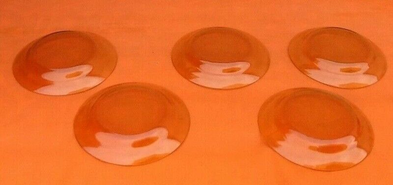 1980s Suite of 5 hollow plates Amber glass Pasari Indonesia PR-901