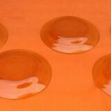 1980s Suite of 5 hollow plates Amber glass Pasari Indonesia PR-901