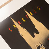 Chartres - Cathédrales de France, Art Déco Travel Poster, 86 x 123 cm