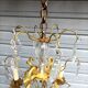 Rare antique cage chandelier in gilded bronze and crystal, 4 lights / WORKING CONDITION GAU?
