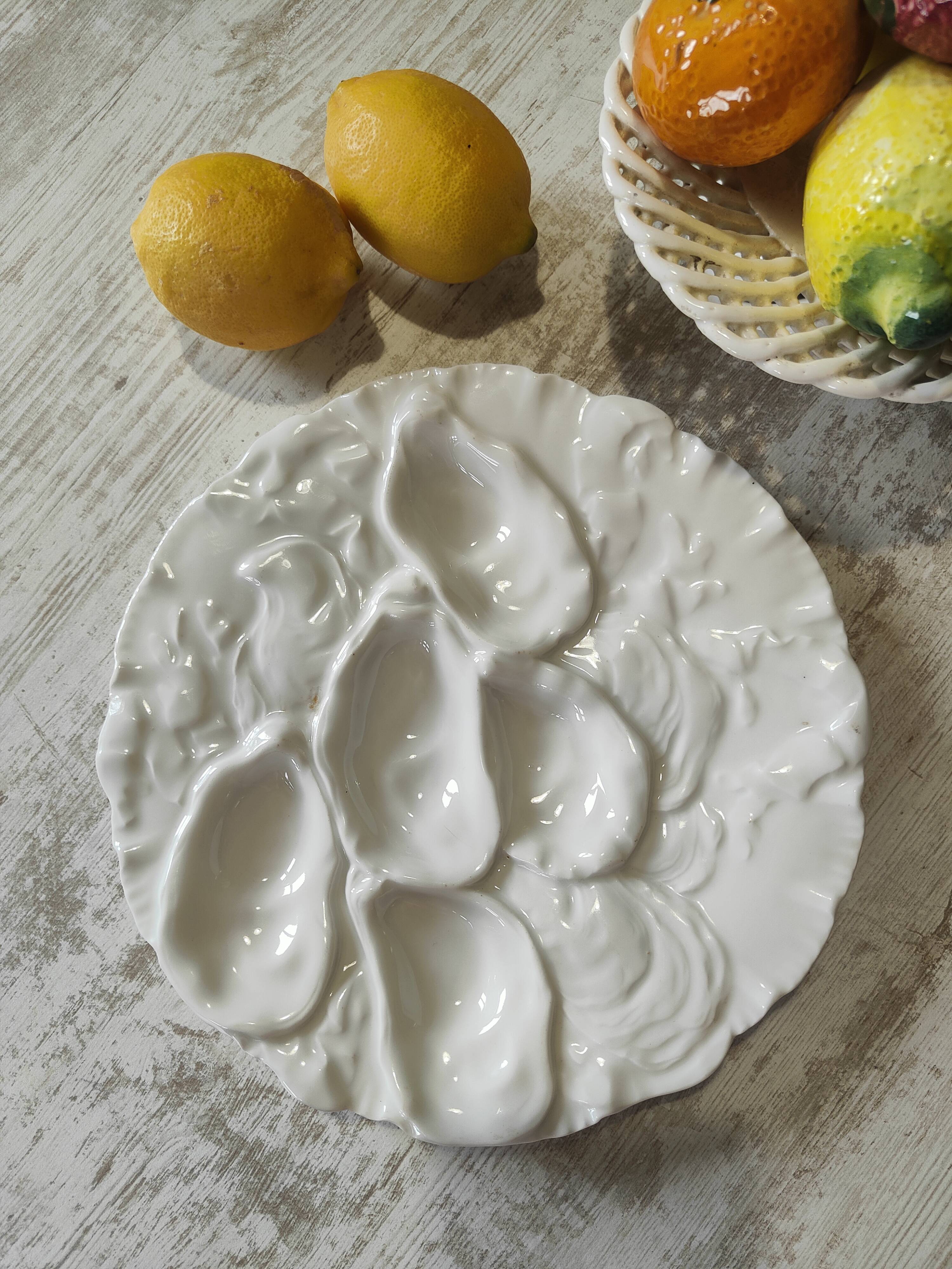 Oyster plate 19th century porcelain Haviland & Co Limoges France