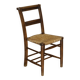 Set of six Dutch oak chairs with woven straw seats, circa 1860.