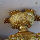 Glass and brass globe chandelier