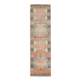 Tapis coureur vintage en laine et coton turc noué à la main orange 83x305