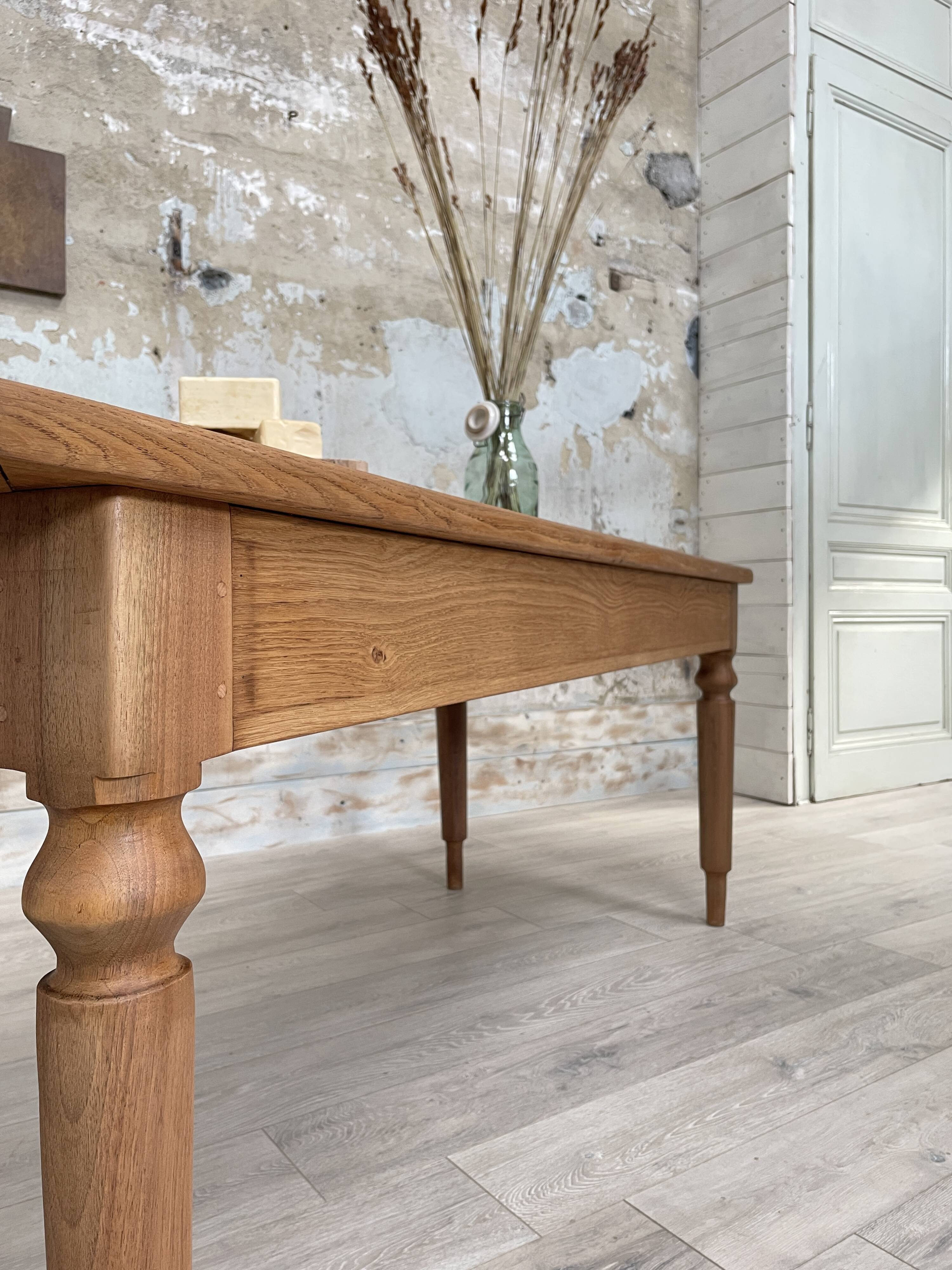 Solid wood farmhouse table