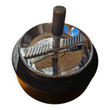 Cendrier noir et chromé vintage