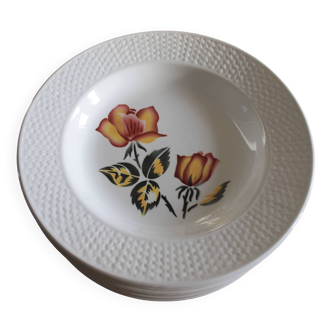 Set of 12 Digoin Sarreguemines plates