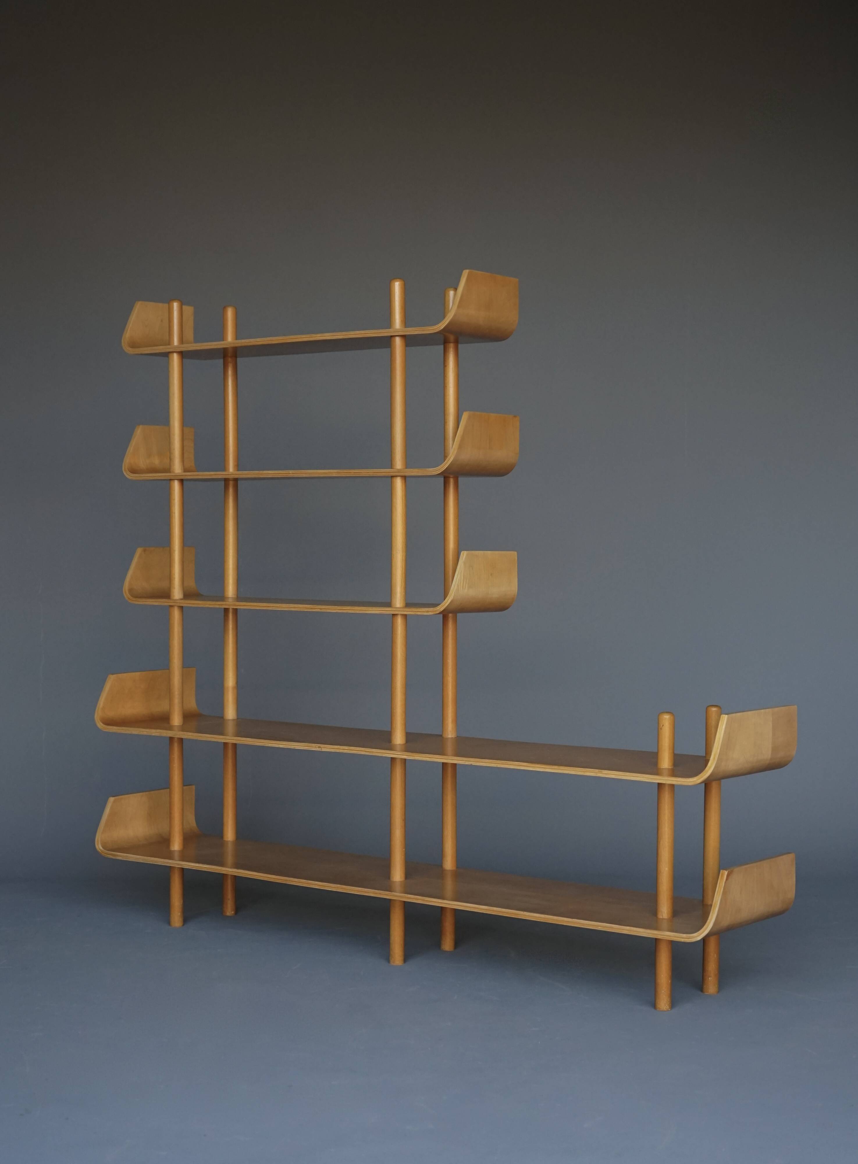 Large bookcase or shelving unit by Willem Lutjens for Gouda de Boer, 1950s