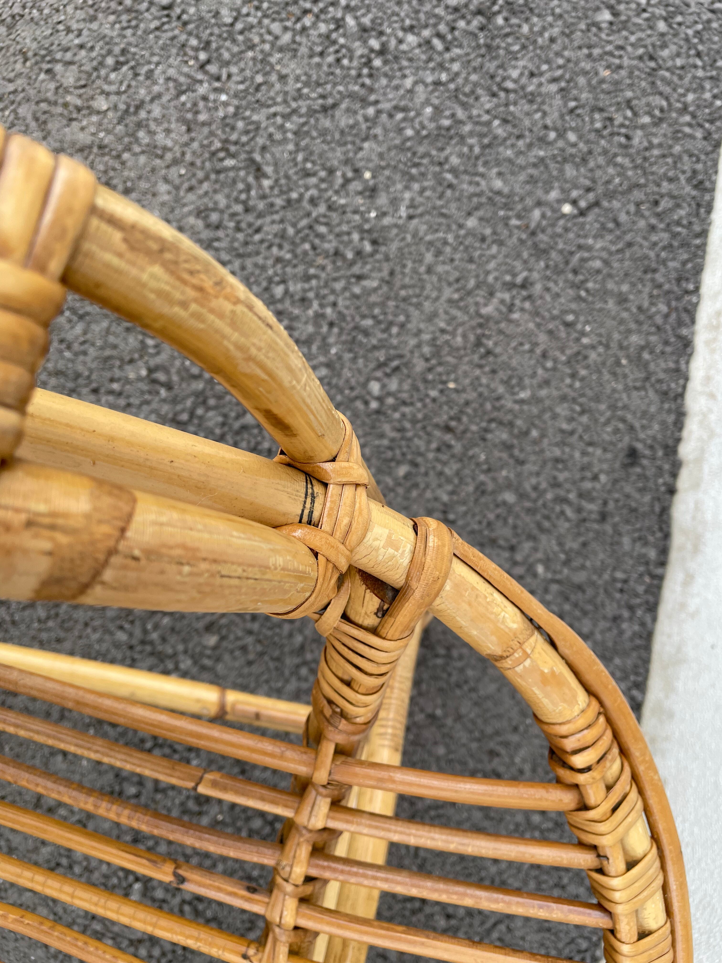 Rattan basket armchair