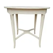 Round coffee table, Swedish Gustavian style – cream painted, early 20th c.