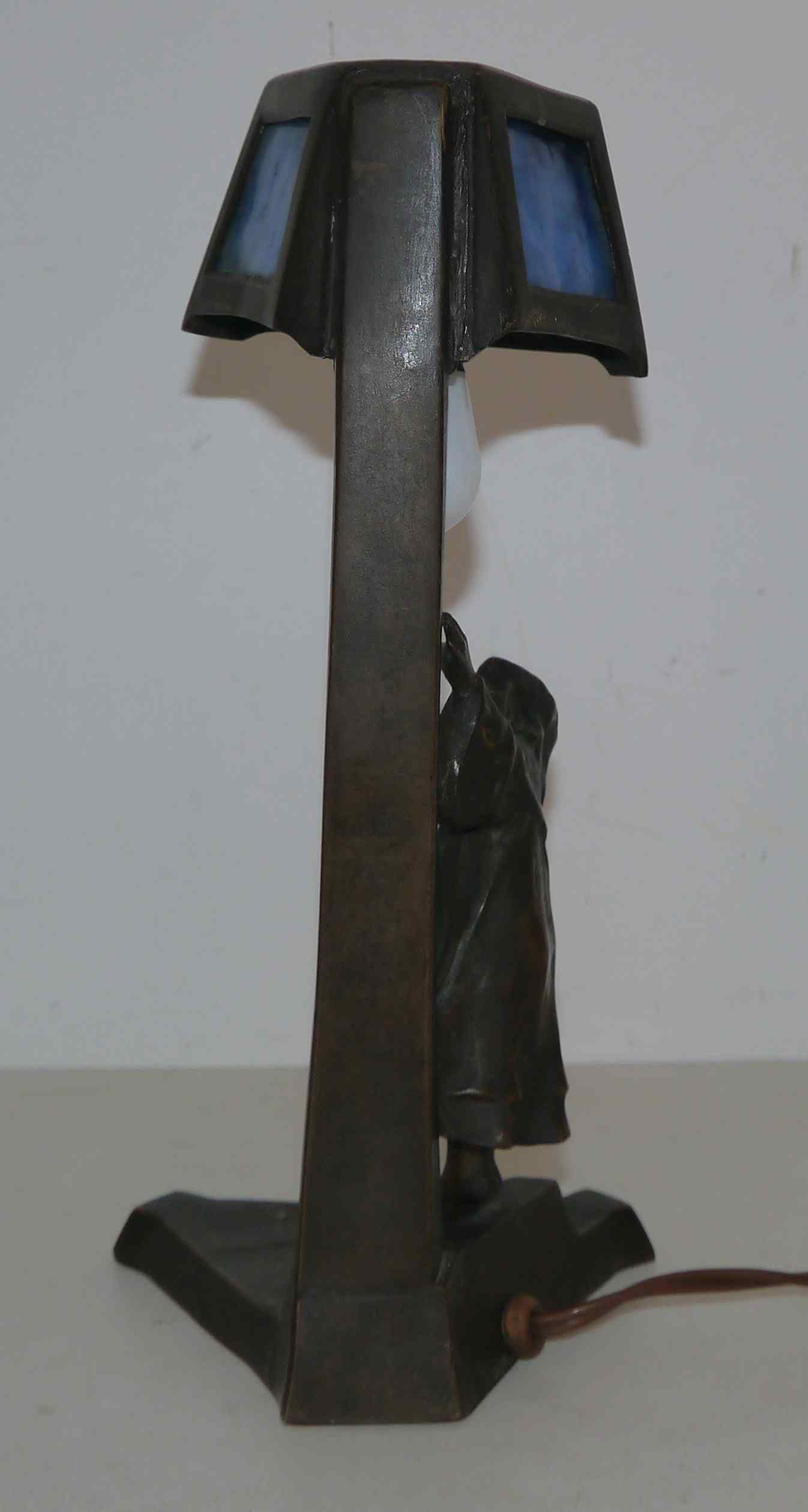 Old art deco bronze lamp