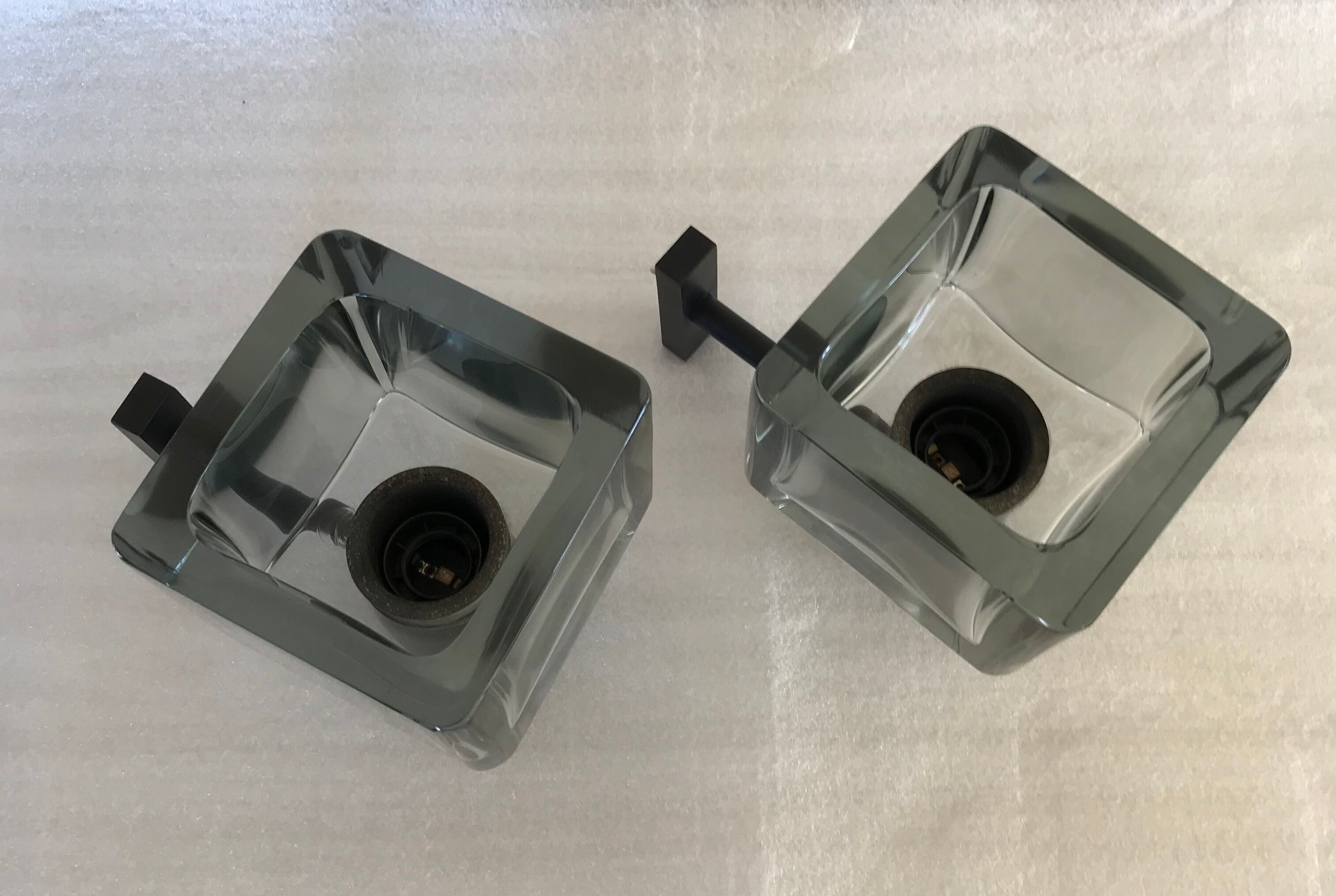 Pair of Flavio Poli sconces for Murano glass Seguso