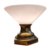 Old brass and opaline table lamp