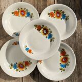 Vintage floral soup plates