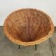 Vintage Rattan Point Basket / Plant Furniture, Netherlands 1960's