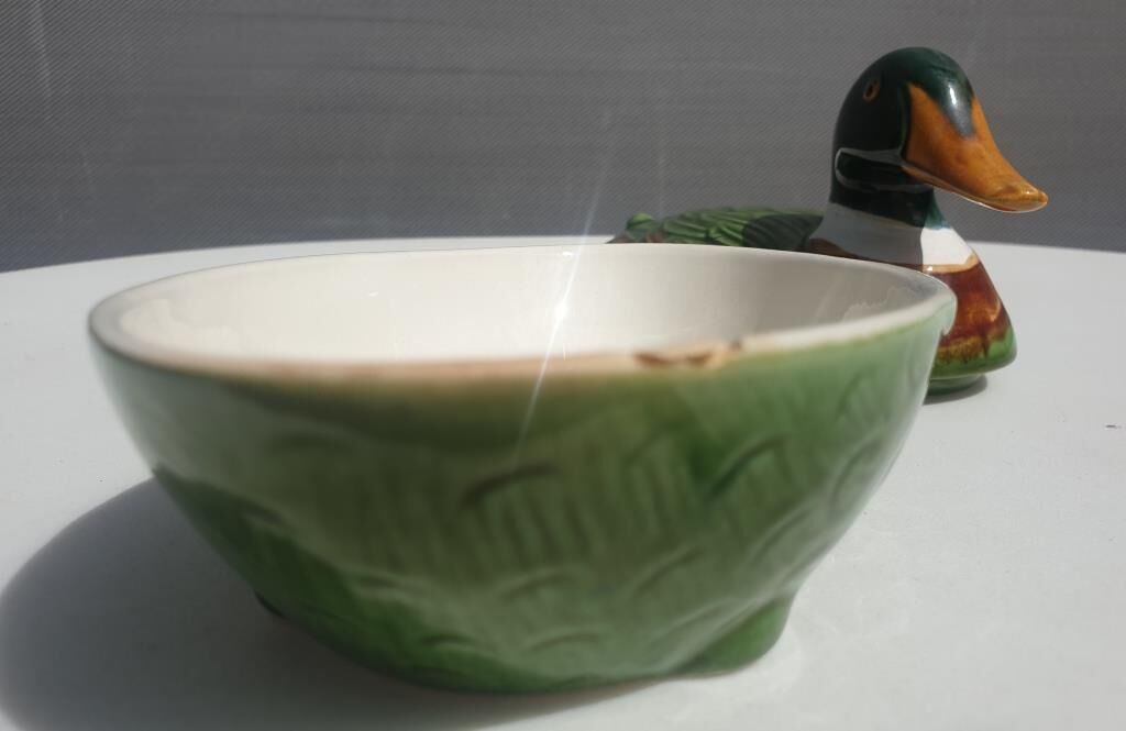 Earthenware duck signed Michel Caugant