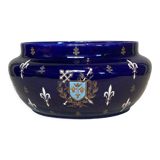Planter signed Luneville K&G blue background