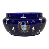 Planter signed Luneville K&G blue background