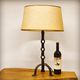 Brutalist lamp base in wrought and beaten iron, France, 1920 to 1960.