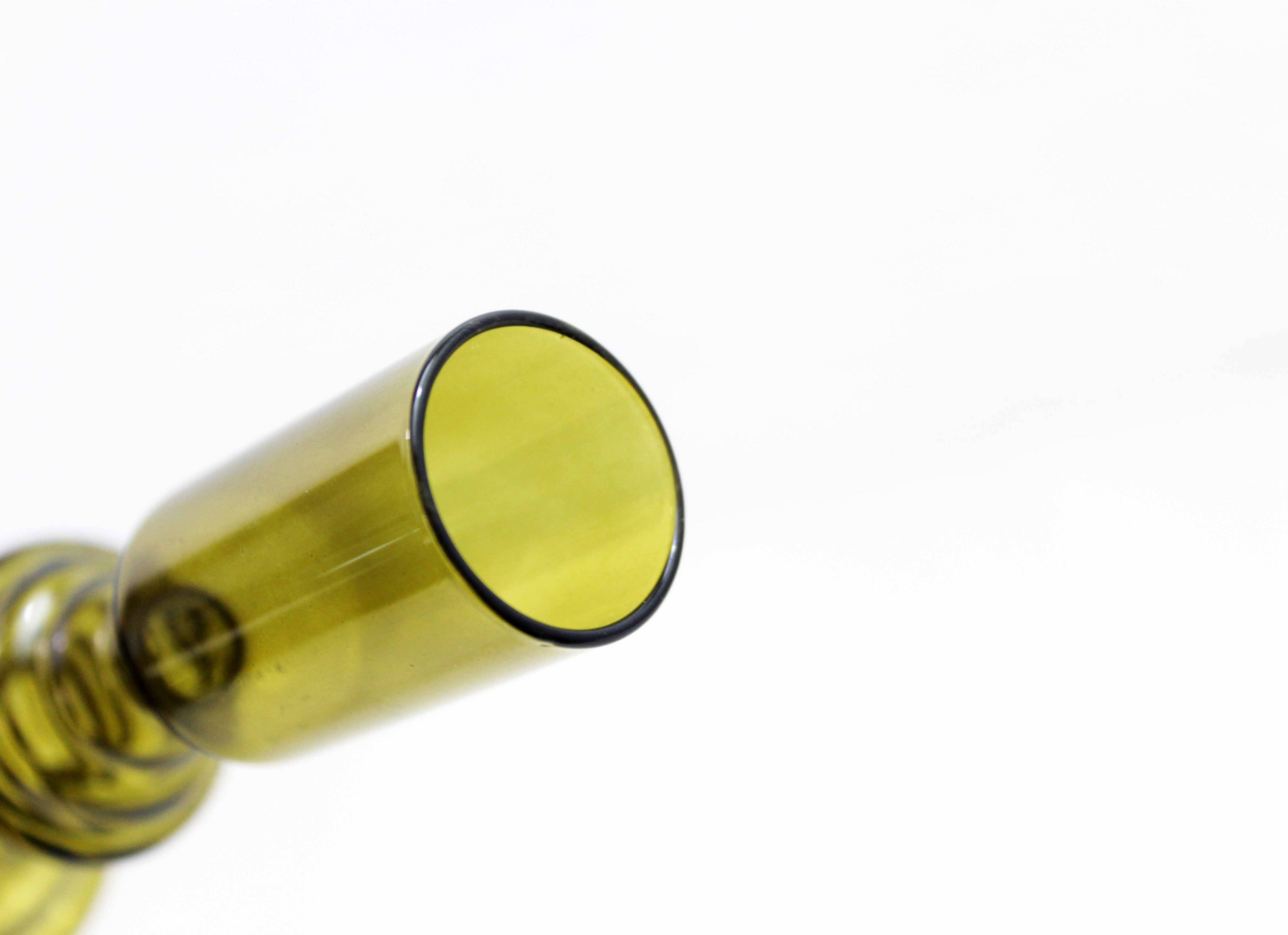 80s Amber Glass Candle Holder