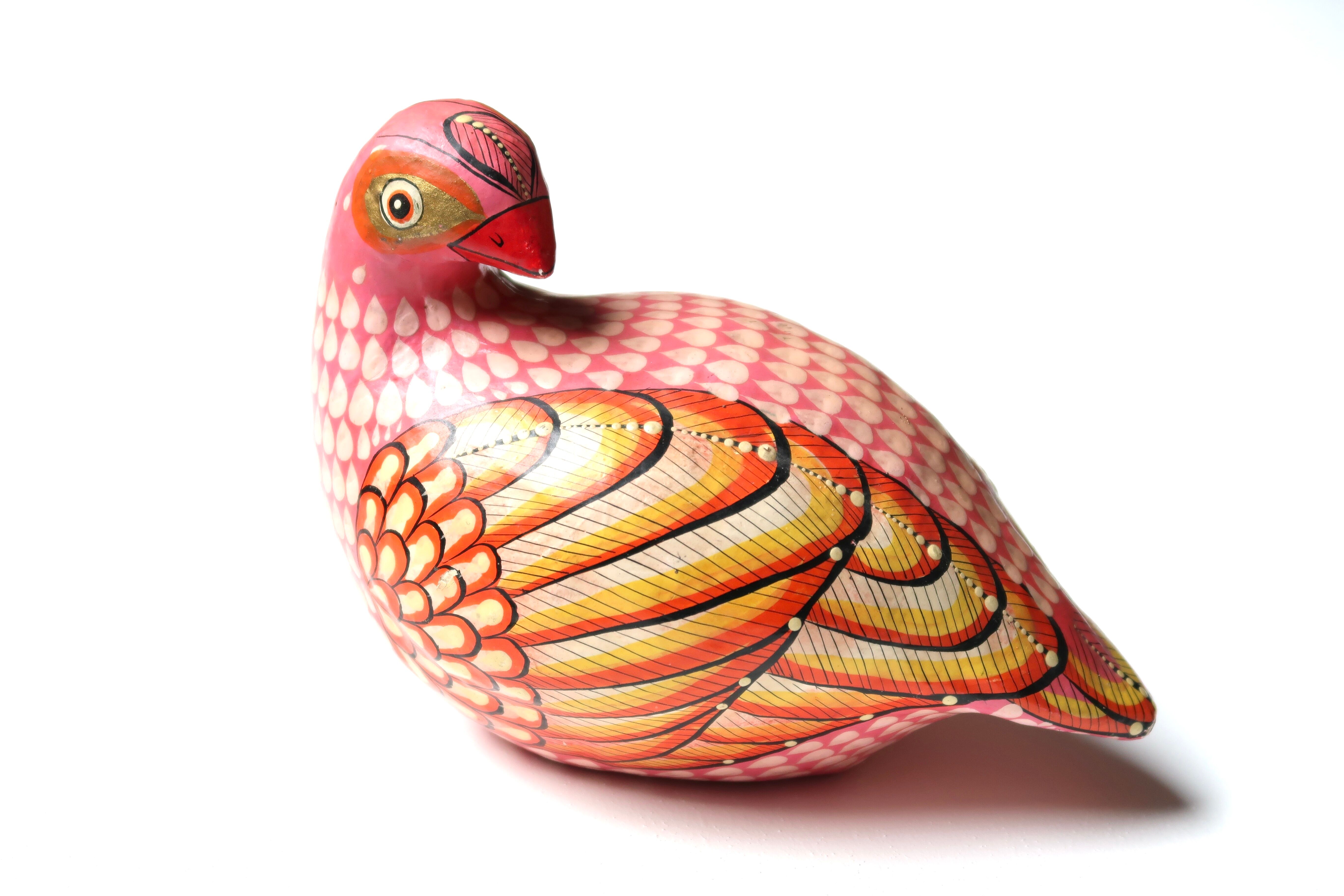 Mexican bird in signed papier-mâché, 70s