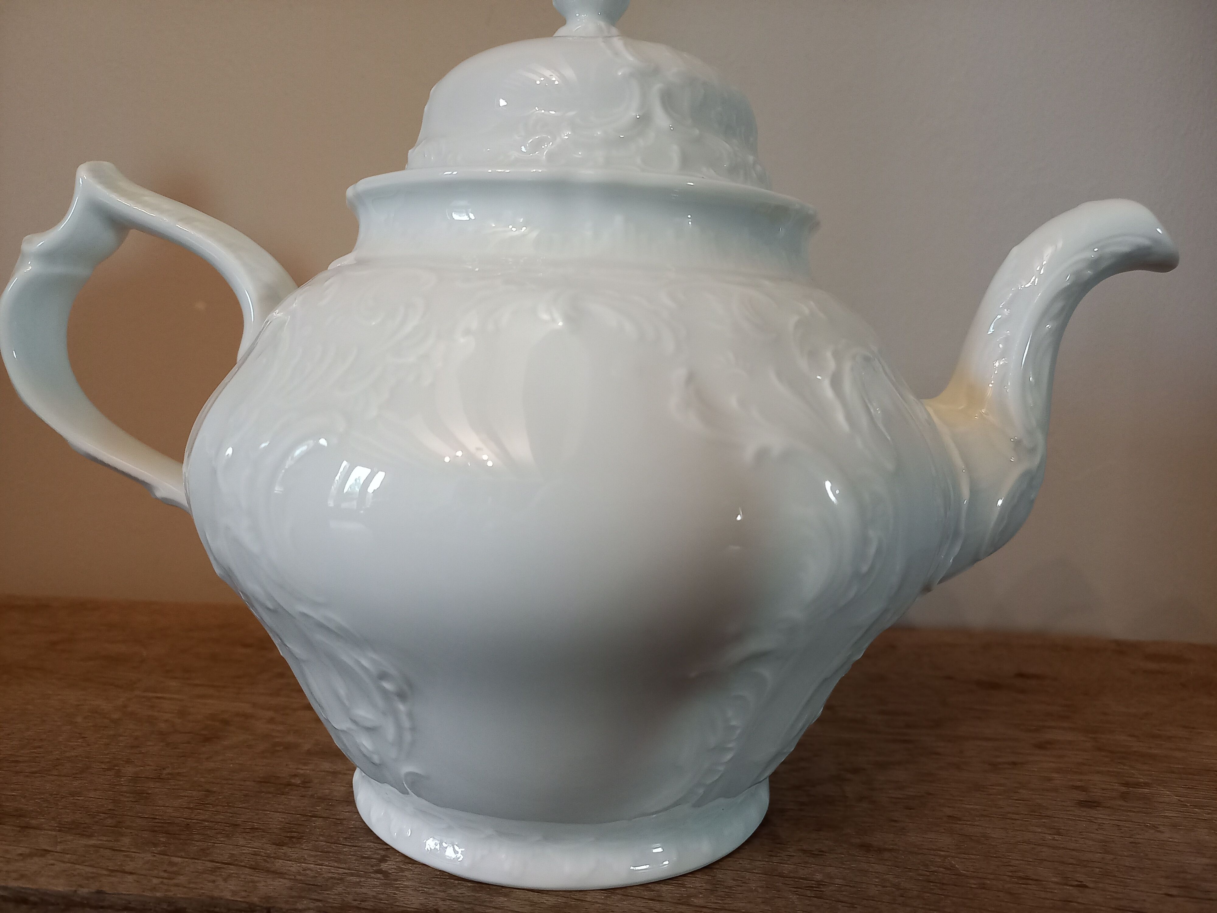 White porcelain teapot brand Rosenthal