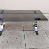 Vintage Design Coffee Table Smoked Glass, Chrome 19