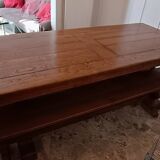 Monastery table set with its 2 solid oak benches