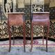 Pair of Louis XV style bedside tables in marquetry