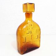 Carafe en verre ambré Empoli, Italie 1960