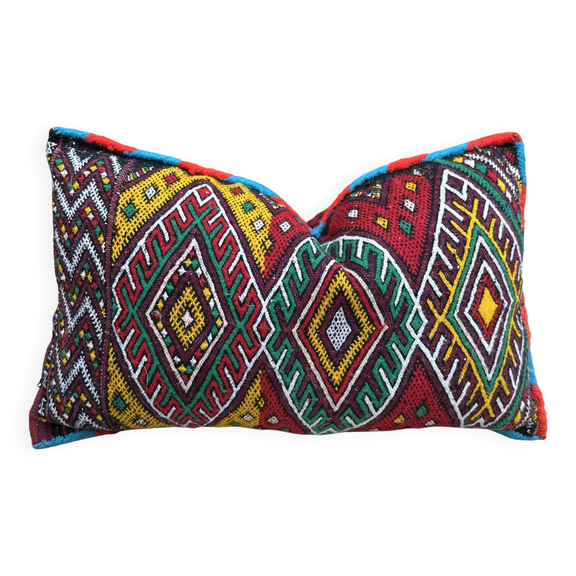 Coussin Kilim berbère vintage, Maroc