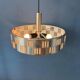 Mid-century crystal glass UFO pendant light
