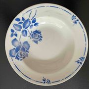 Lot de 9 assiettes creuses vintage motifs bleus