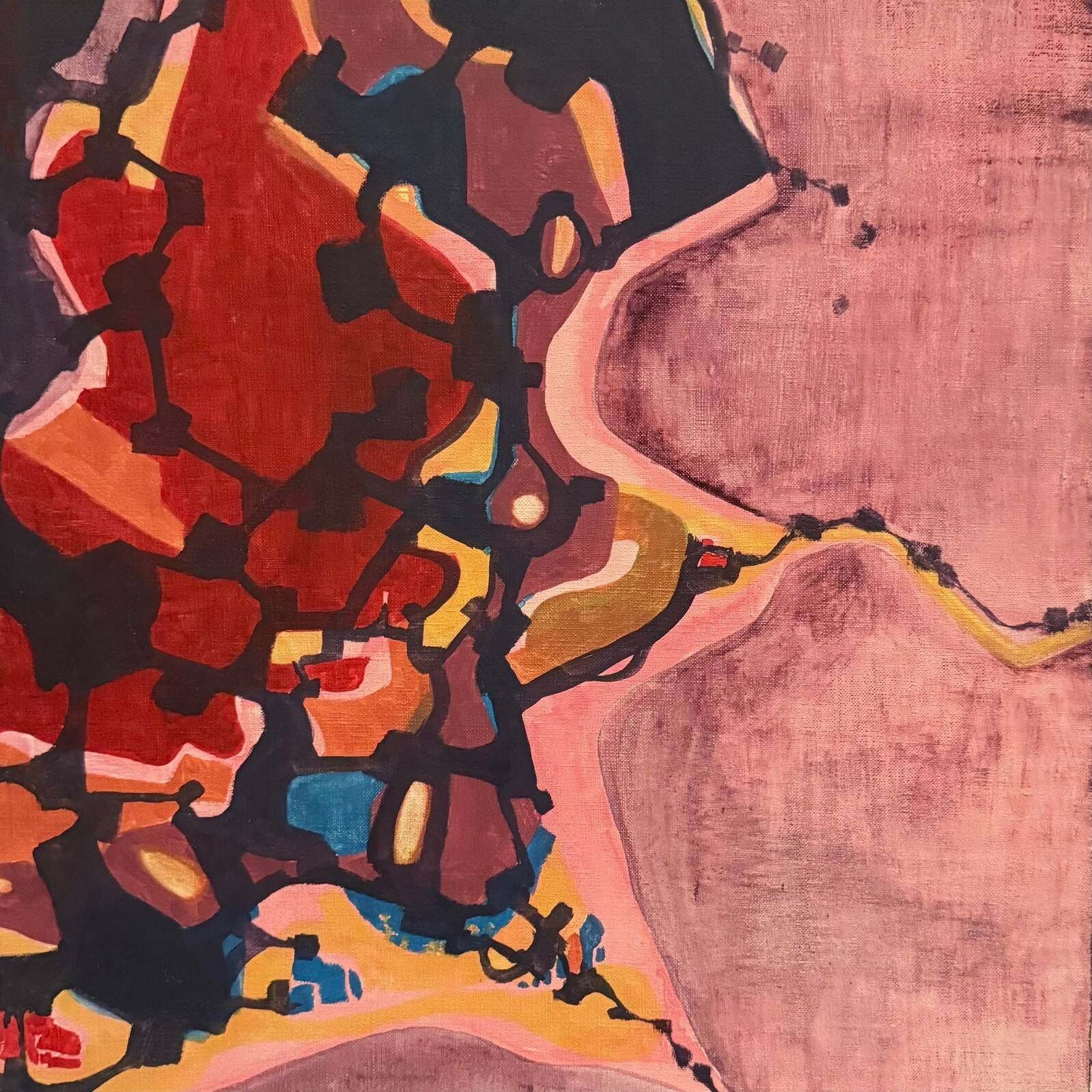 Oil on panel modern composition by François de Chabot 1960-70