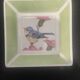 Pair of handcrafted ceramic pocket trays Birds & f