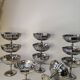 11 vintage stainless steel ice cream cups