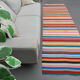 Vintage colourful flat kilim hallway rug 90x306 cm