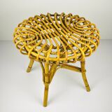 Vintage Rattan Stool attributed to Franco Albini, Italy, 1960s
