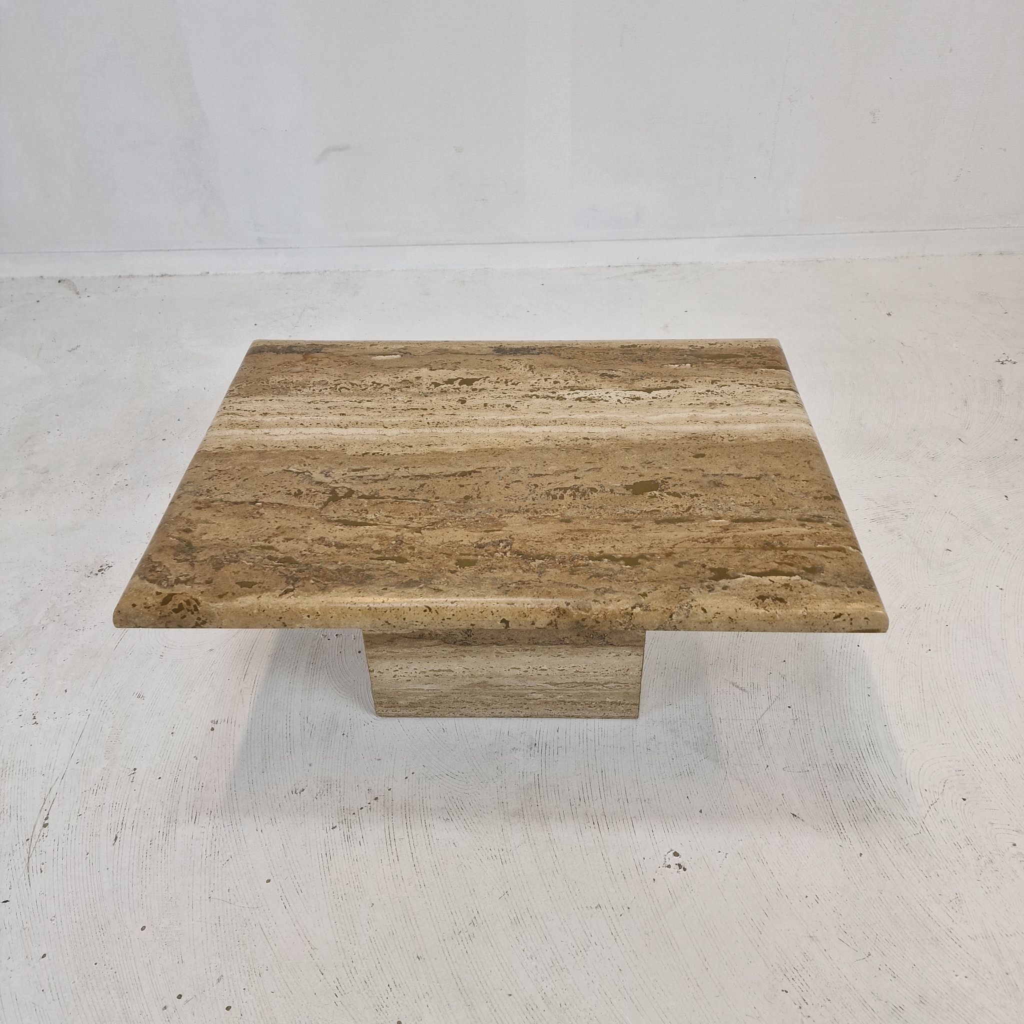 Italian coffee or side table in travertine, 1980s