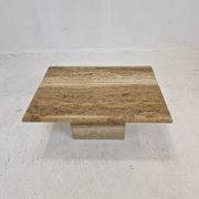 Italian coffee or side table in travertine, 1980s