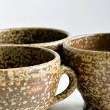 3 rustic handmade ceramic mugs