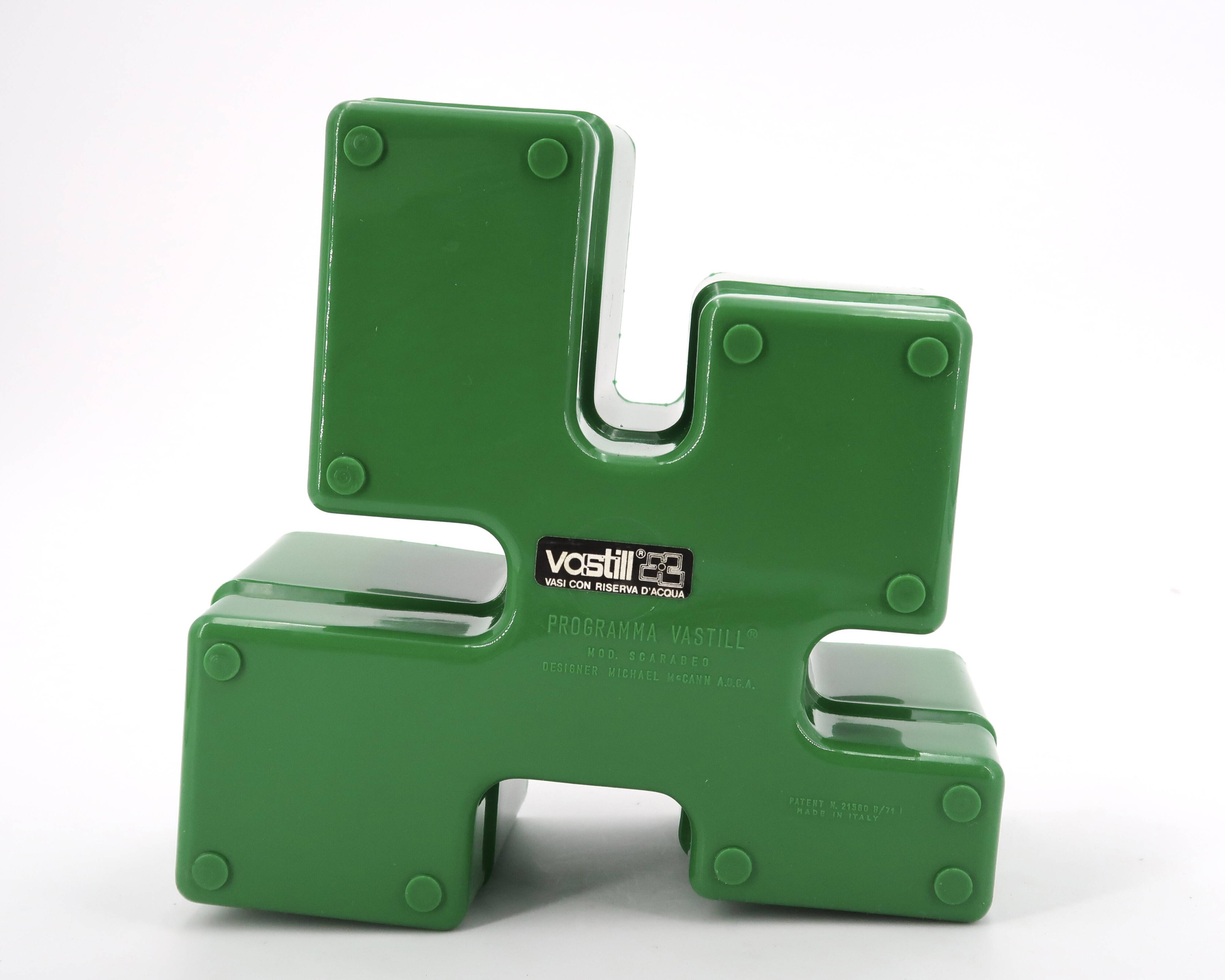 Vastill green plastic planter by Michael McCann