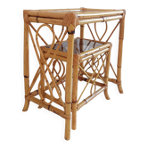 Mid-Century Modern Bamboo & Rattan Nesting Tables, Spain, 1960s