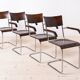 Set of 4 Bauhaus Dining Chairs, designed by Mart Stam, Tubular Steel Base