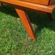 Rattan and wood splayed-leg chest of drawers
