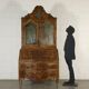 Trumeau barocchetto avec miroir en placage de ronce de noyer, Italie, XVIIIe siècle