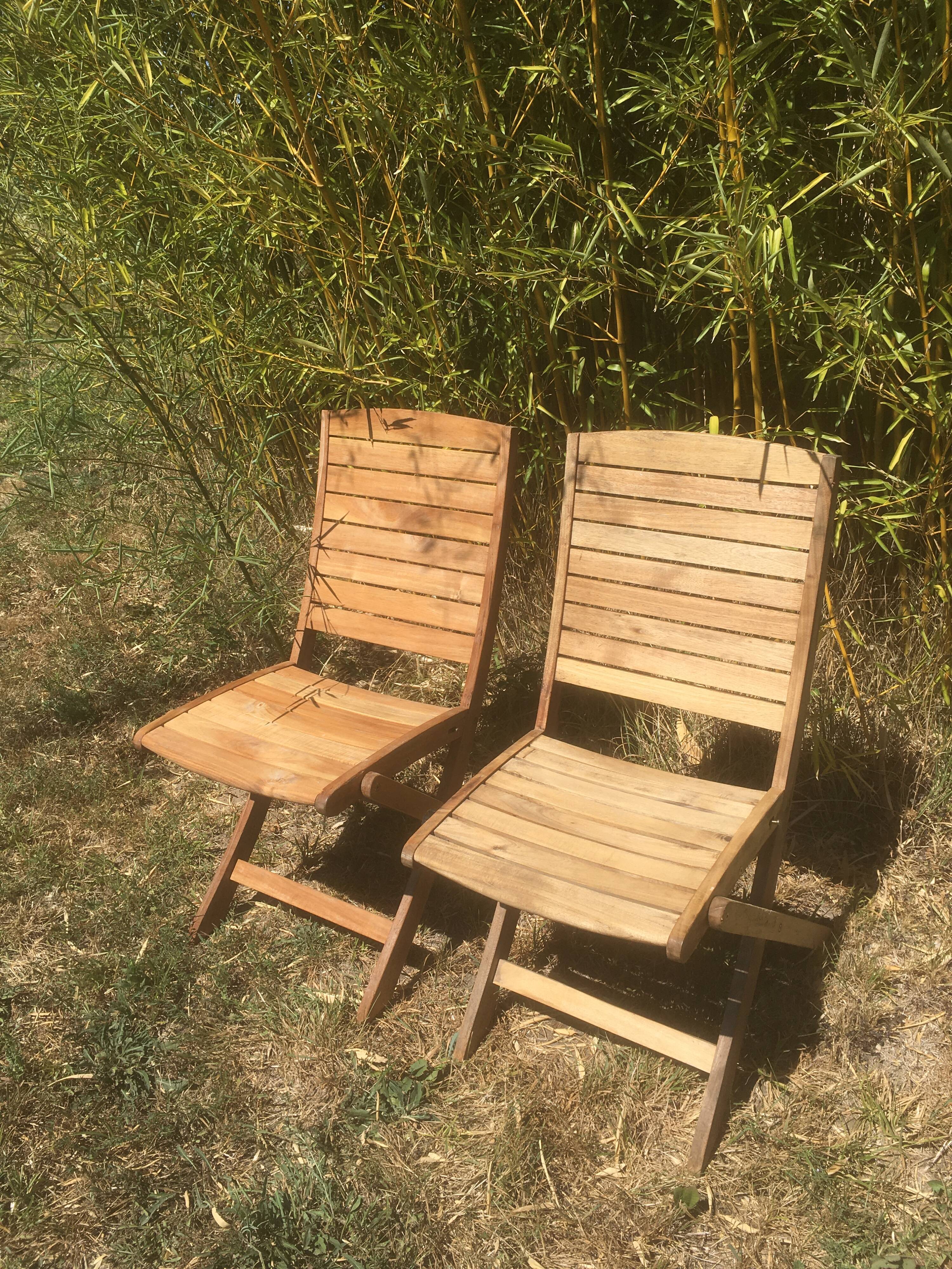 Pair of garden folding chairs