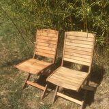 Pair of garden folding chairs